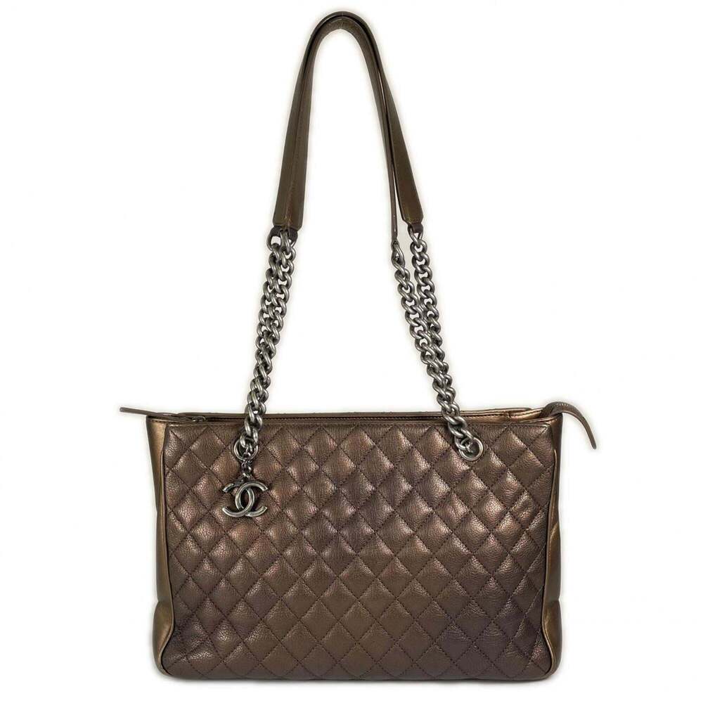 CHANEL Brown Caviar Leather Tote Bag - Picture 1 of 16